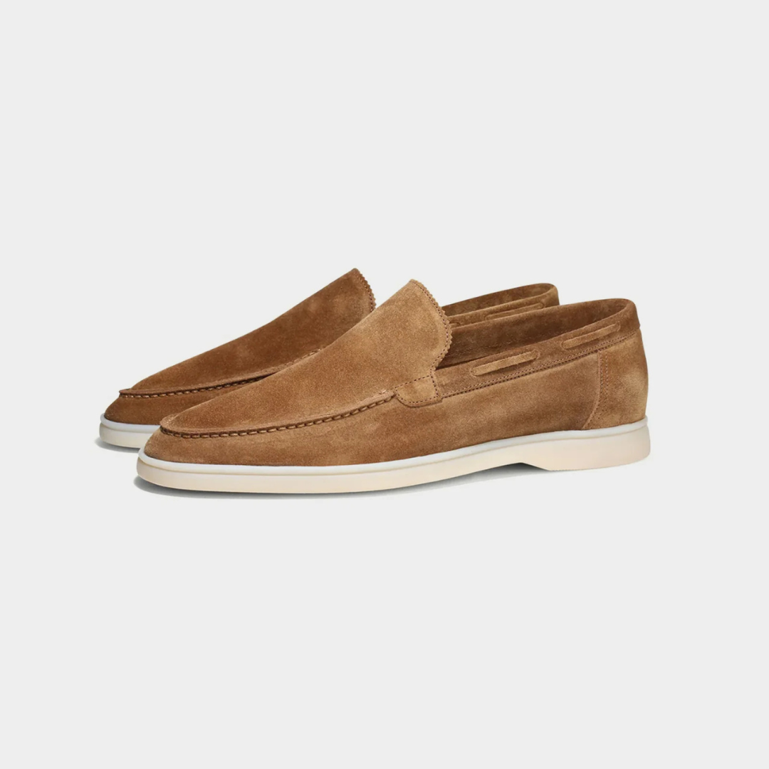 Beige Velours-Loafer