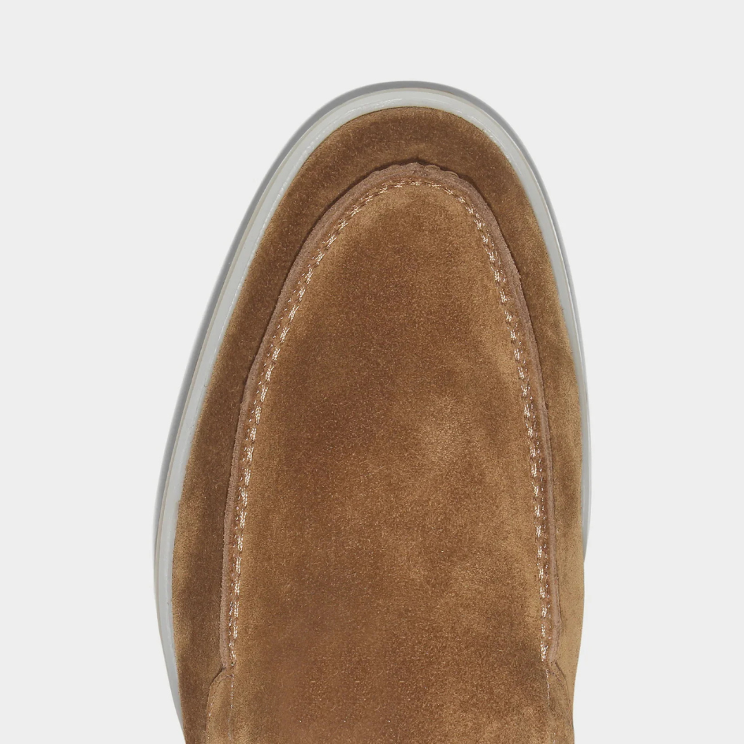 Beige Velours-Loafer