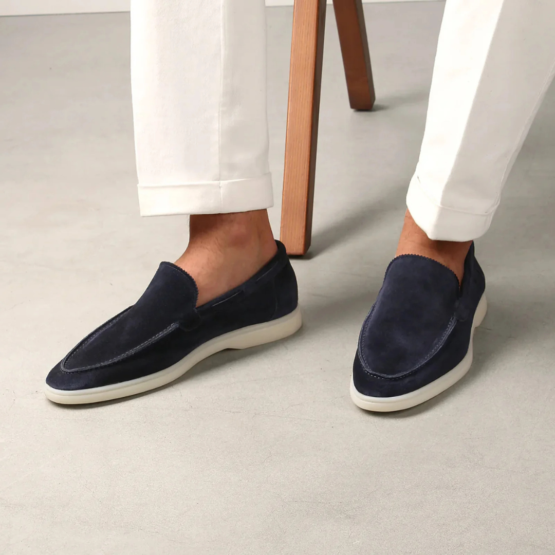 Marineblaue Velar-Loafers