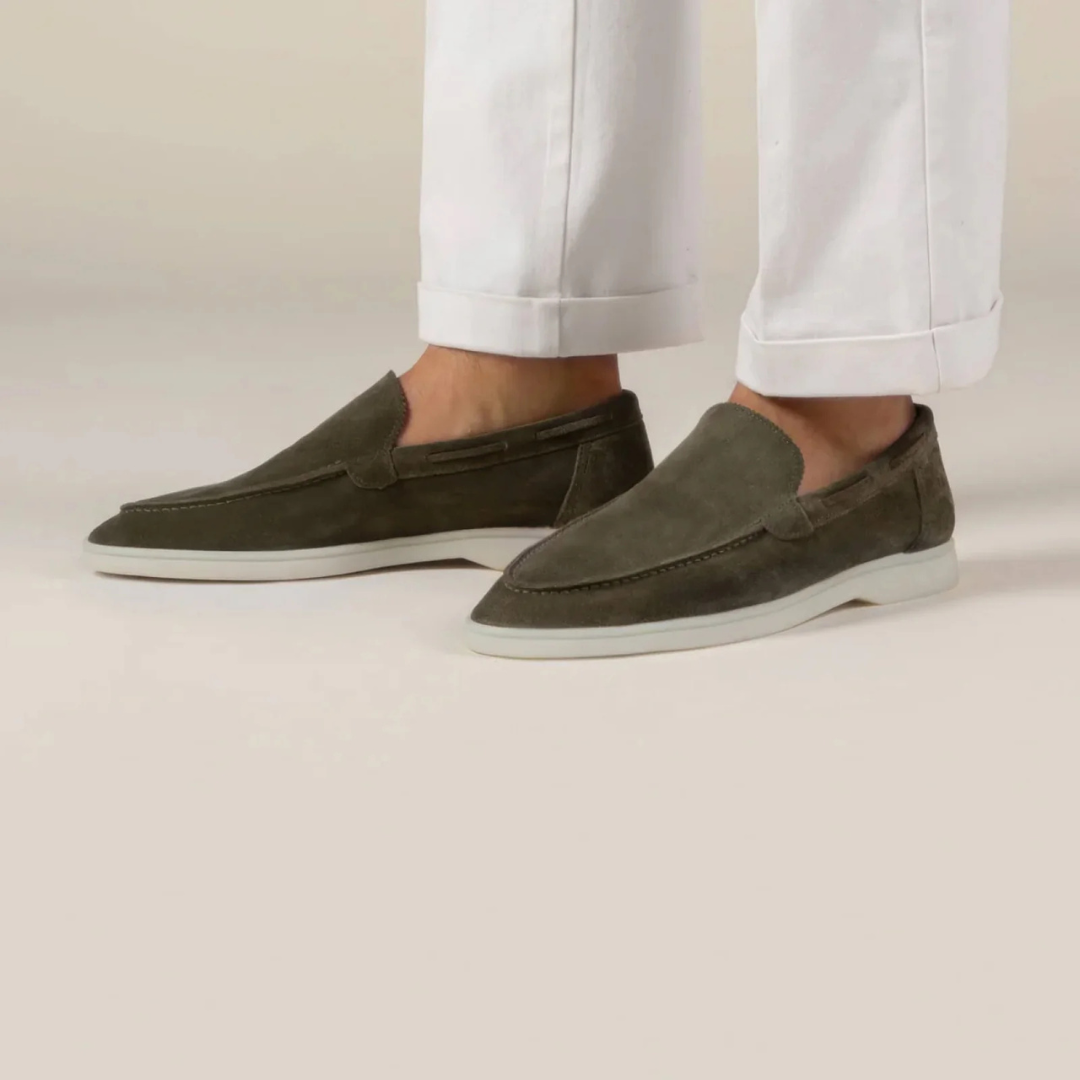 Salbeigrüne Velar-Loafer