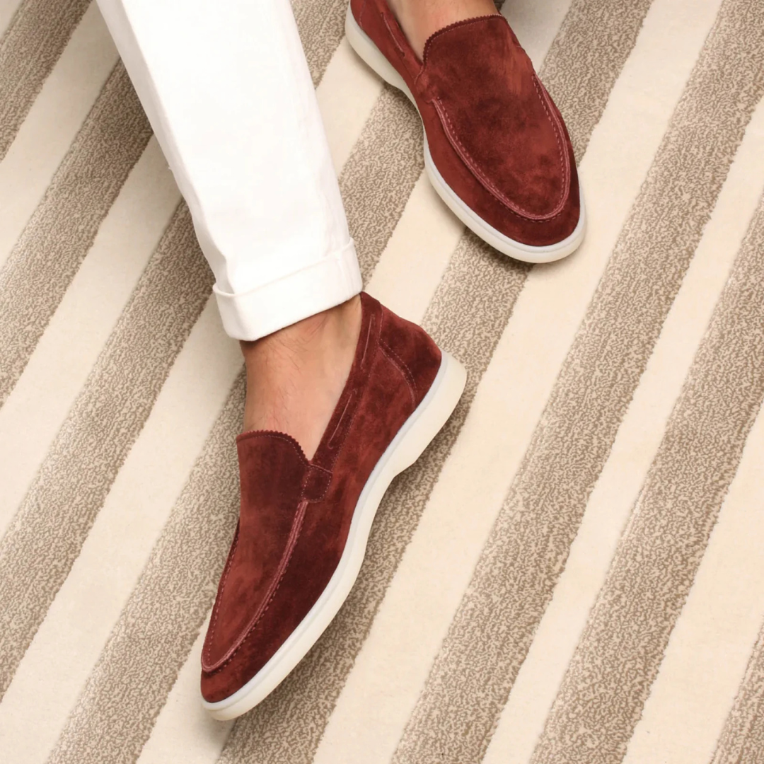 Wine velar loafers