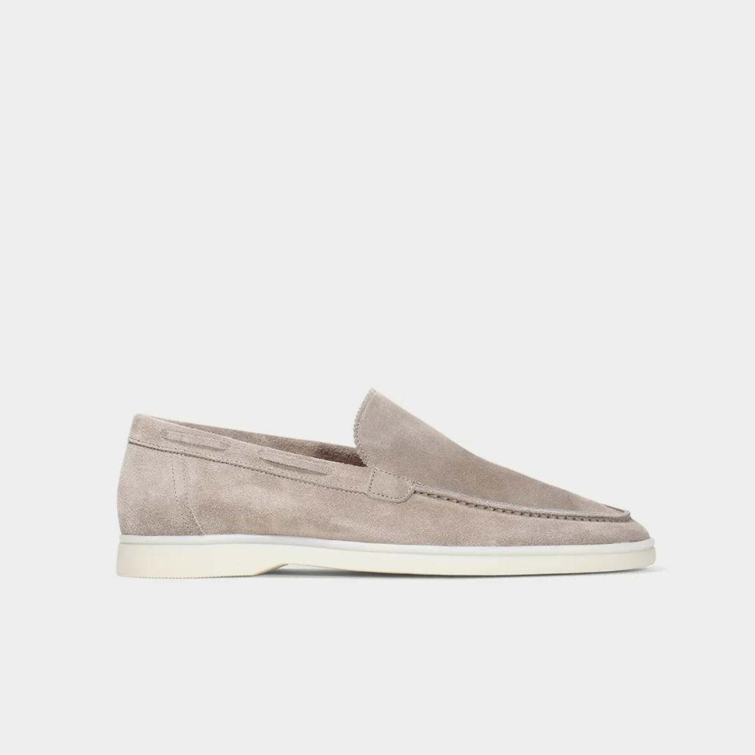 Soft grey velar loafers