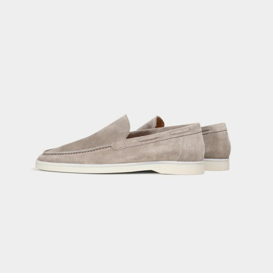 Soft grey velar loafers