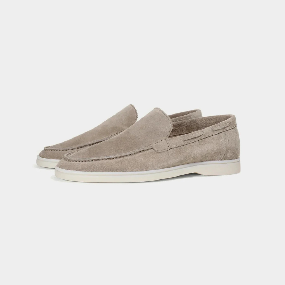 Soft grey velar loafers